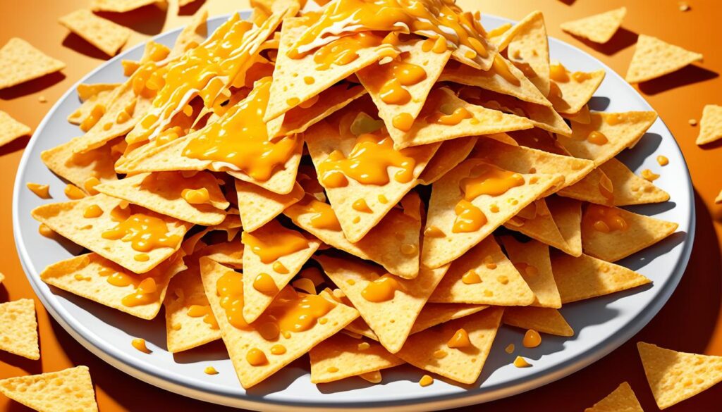 Nachos mit Käse überbacken