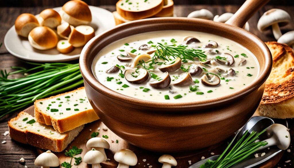 vegetarische Pilzsuppe